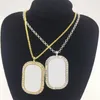 50pcs/lot Sublimation Alloy Necklace Printable Pendant With Chain DHL 1328 V2