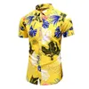 Mode nouvelle chemise d'été hommes décontracté manches courtes chemises florales hawaïennes mâle fleur imprimé plage vacances Camisa 6XL 7XL 210412