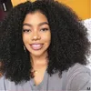 Sans glueless afros Kinky Curly 100 Human Heuvr Wigs Perreaux Partie moyenne 250Density Peruvian Remy Afro 4b 4c Full Curlys U Parts Shape9109563