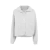 Kvinnors jackor kvinnors kayotuas kvinnor t￤cker casual lapel singel breasted knapp fast f￤rg l￥ng￤rmad fleece v￥r h￶st streetwear