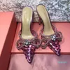 Sandales en perceuse transparentes ornées de cristaux à double nœud strass Escarpins Chaussures à talons Femmes de soirée Luxurys Designers Chaussures habillées