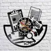 Horloges murales Comptable LP Record Clock maintient et audite les comptes d'affaires Laser Cut Montre LED Éclairage Chambre Décor intérieur