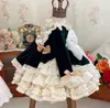 Robes de fille 2022 Robe de fleur de fleur pour enfants un bébé de fête d'anniversaire princesse épaississant l'hiver mignon spanis242j