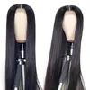 Peruviaans menselijk haar 13 * 1 kant pruik T-vormige zijdeachtige rechte lichaamswolking 10-26 inch natuurlijke kleur Remy haarproducten YiruBayuty