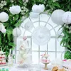 Élégant Blanc Décoration De Mariage Ensemble 12pcs Ventilateurs En Papier Lanternes Boules En Nid D'abeille Pom Fleur Événements De Mariage Décoration De Mariage 211216