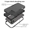 Combuter 3in1 Armor Phone Case для iPhone 13 12 Mini 11 Pro XS MAX XR 7 8 Samsung S22 S21 Ultra TPU Средственный ПК Рамка Ударозащитный Защитный Крышка