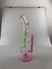 Acessórios para fumar, articulação de 14mm, bong, rosa sólido e verde