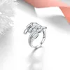 Natural Aquamarine Wedding Pierścień 925 Sterling Silver 2 Carats Oryginalne Gemstone Light Blue Eleganckie Biżuteria Prezenty Boże Narodzenie 211217