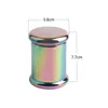 Glazen pot opslagcontainer kleurrijke regenboogflessen 58 en 77 mm dab potten anti-stick wax case tabak hydraterende siliconen verzegelde transparante tank voor droog kruid