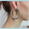 Hoop Jewelryhoop Hie Manilai Fashion Metal Twine Chunky Orecchini Donna Punk Alloy Statement Big Golden Sier Color Trendy Jewelry1 Drop Del