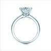 Cluster Anneaux Fine Bijoux 925 STERLING SIGHT Square Diamond Band Ring Set Cocktail Luxury Wedding Natural White Sapphire pour WOM1120372