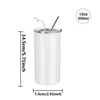 Sublimation Straight Skinny Tumbler White Blank Water Cup Coating For Heat Transfer Stainless Steel For Gift