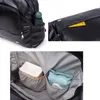 Soboba vattentät svart blöja väska slät läder large kapacitet omvårdnad byte ryggsäck för född baby med 2 rems 220222