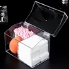 Boîte à cosmétiques transparente, support de rangement pour coton-tige en acrylique, Portable, Transparent, pour maquillage, tampons médicaux, conteneur de bijoux, étui organisateur 1222084