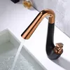 Bagno lavandino rubinetti bacino rubinetto miscelatore rubinetto rosa oro e ottone nero lavaggio freddo Torneira