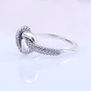 Anello cardiaco annoiato a cuore Scatola originale per Pandora 925 Sterling Silver Diamond Diamond Donne Regalo per matrimoni Gioielli Set