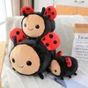 Simpatico peluche ape coccinella di alta qualità bambola di peluche che dorme cuscino cilindrico morbido divano decorazione regalo di compleanno per bambini LA267