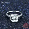 Modian luxo genuíno 925 anel de prata esterlina clássico 4ct 10 corações setas zircão jóias para mulheres noivado casamento anéis9361413