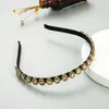 Elegant Koreansk Färgglada Crystal Headband Lyx Geometrisk Gem Diamant Hårband Tjejer Party Hår Tillbehör Tiara Bezel