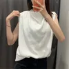 Sommar ärmlös chiffong t-shirt topp kvinnlig turtlene vita kvinnor blus tröja damer lös solid chic casual blouses 210430