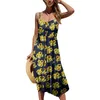 Casual Dresses Women Dress Sunflower Printing Bohemian Button Down Swing Pockets Midi Evening Party Beach Sundress Vestidos Plus Size