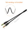 3.5mm Female to 2 Male Gold Plated Headphone Mic Audio Y Splitter Flat Cable