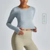 156ジムの服女性のトップヨガの衣装通気性プルオーバーフィットネスTシャツクルー首長いトレーニングランニングシャツ4462901