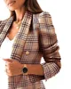 Kvinnors kostymer Blazers Fashion Casual Långärmad Double-breasted Suit Collar Print för hösten 2021 Kvinna Splice 3XL Oversize Cotto Cloth