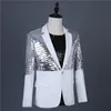 Cantante maschile Costume con paillettes Cappotto Mago Host Abito da palcoscenico Performance Uomo Gruppo Abbigliamento uomo Uomo039 Abiti Blazer1683002