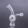 Detachable Glass oil wax Bong mini portable Removable recycler dab rig for smoke with oil burner pipe and metal smoking bowl Easy clean