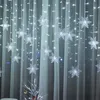 Luzes do floco de neve da cortina do diodo emissor de neve das luzes da fada do floco de neve da onda Decoração do Natal da festa de Natal com 8 modos decoração do ano novo