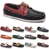 Casual Loafers Men Leather Shoes Fabric Sneakers Bottom Low Cut Classic Triple Bred Dress Shoe Mens Tr 28 s