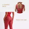 Women Fitness Yoga Set Leopard Seamless Sports Suit High Waist Leggings Gym Pants Sportswear Workout Bra Clothing Outfit