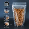Transparenta återförslutningsbara stativ uppväskor Plaståteranvändbar förvaringspåse Luktsäker förpackning för kaffepa