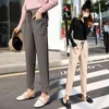 Addensare i pantaloni della matita delle donne Autunno Inverno Stile OL Lana Pantaloni da lavoro femminili Pantaloni larghi Capris 210514