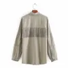Gray Denim Coat Vintage Bright Diamond Fringed Irregular Fray Women's Jacket Lapel Long Sleeve Harajuku Chic Loose Female Tops 210507
