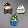 Pins, broches mode natuurlijke bos emaille cartoon pins badges tassen metalen pin giften voor vriend sieraden broche DIY kleding rugzak