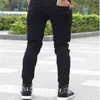 Idopy Arrival Spring Fashion Mens Punk Skinny Pants For Man Cool Cotton Casual Zipper Slim Fit Black Goth Trousers 211108