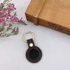 Designers Brown Flower Cases for Apple Airtags Locator Tracker Anti-lost Device Luxurys PU Leather Protective Cover Metal Ring Keychain 8 Colors