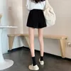 Sommer Shorts Frauen Koreanischen Stil Weiß Schwarz Regenbogen Drucken Hohe Elastische Taille Weibliche Kurze Hosen 210421