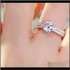 Anéis de Casamento Jóias Simation Moissanite Mosaico Gold-Banhado 1 Karat Womens Fly-inlak Diamond Ring Entrega 2021 Wrzht