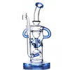 Two Types Hookah Blue Darkgreen Fab Egg Dab Rigs Glass Water Bong Recyler Smoking with 14.4 mm