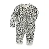 Facejoyous Fahsion Casual Toddler Bambini Neonate Vestiti Maglie a manica lunga Pantaloni stampati leopardati Pigiami Abiti da notte Set 210413