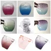 Visière de sécurité en plastique avec cadre de lunettes Couverture complète transparente Masque de protection Anti-buée Bouclier facial Effacer Designer Masques DAP295