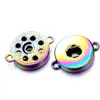 Two Ears Snap Button Jewelry Dazzle Color Plating Connector Pendant Fit 18mm Snaps Buttons diy Necklace for Women Men Noosa P004