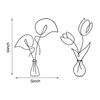 Декоративные объекты фигурки дома современные стены искусства украшения железа металлический цветок в вазе черные висячие скульптуры украшения для гостиной