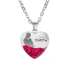 Colliers de pendentif en verre de cristal en forme de coeur pour femme femme bijoux coeur Collier de la fête des mères pour cadeau de maman