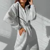 Kadın Tulumları Athleisure Kadın Hoodie Tulum Tek Parça Set Tulum Eşofman Bayan Spor Giyim