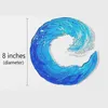 Novelty artiklar Ocean Wave smält glasskulptur Gradient Blå prydnad Dekoration Vågor Formharts Konsthantverk för heminredning