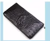 100% genuine crocodile brown long men wallet alligator skin leather wallets money clip